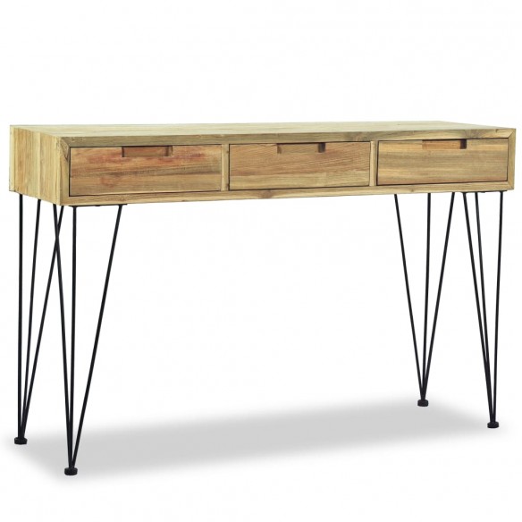 Table console 120 x 35 x 76 cm Teck massif