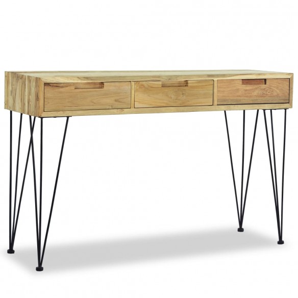 Table console 120 x 35 x 76 cm Teck massif