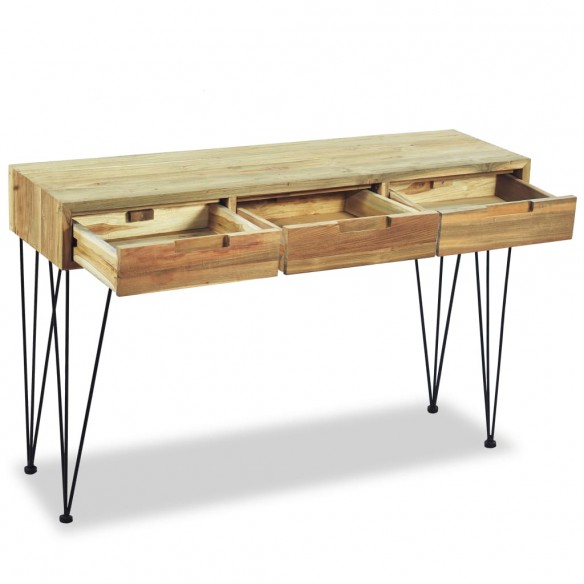 Table console 120 x 35 x 76 cm Teck massif