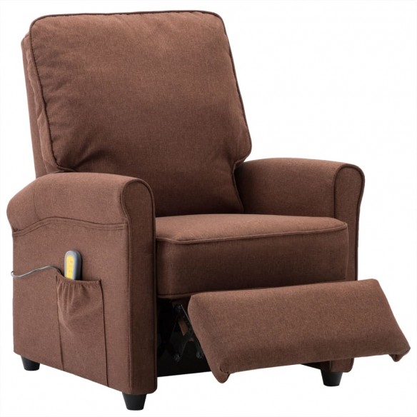 Fauteuil électrique de massage Marron Tissu