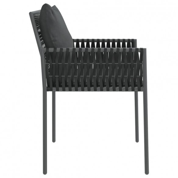 Chaises de jardin avec coussins lot de 6 noir 54x61x83 cm rotin