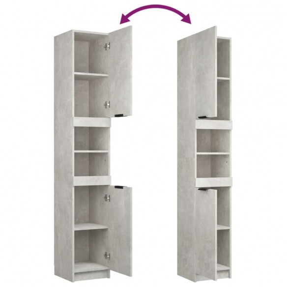 Armoire de salle de bain Gris béton 32x34x188,5 cm