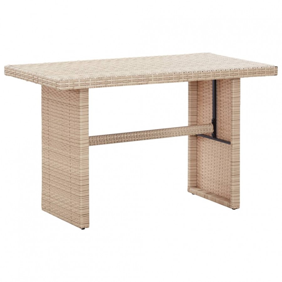 Table de jardin Beige 110x60x74 cm Résine tressée