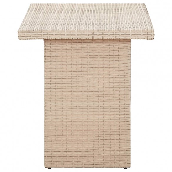 Table de jardin Beige 110x60x74 cm Résine tressée