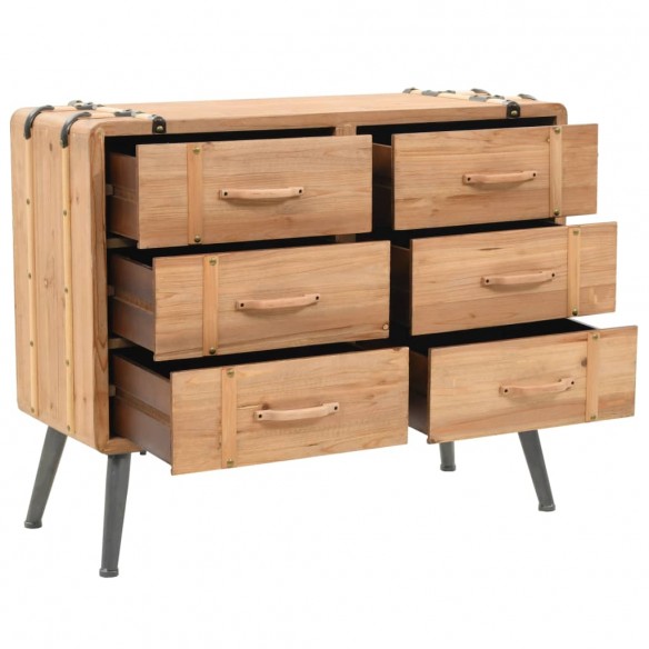 Armoire à tiroirs bois de sapin massif 91x35x73 cm