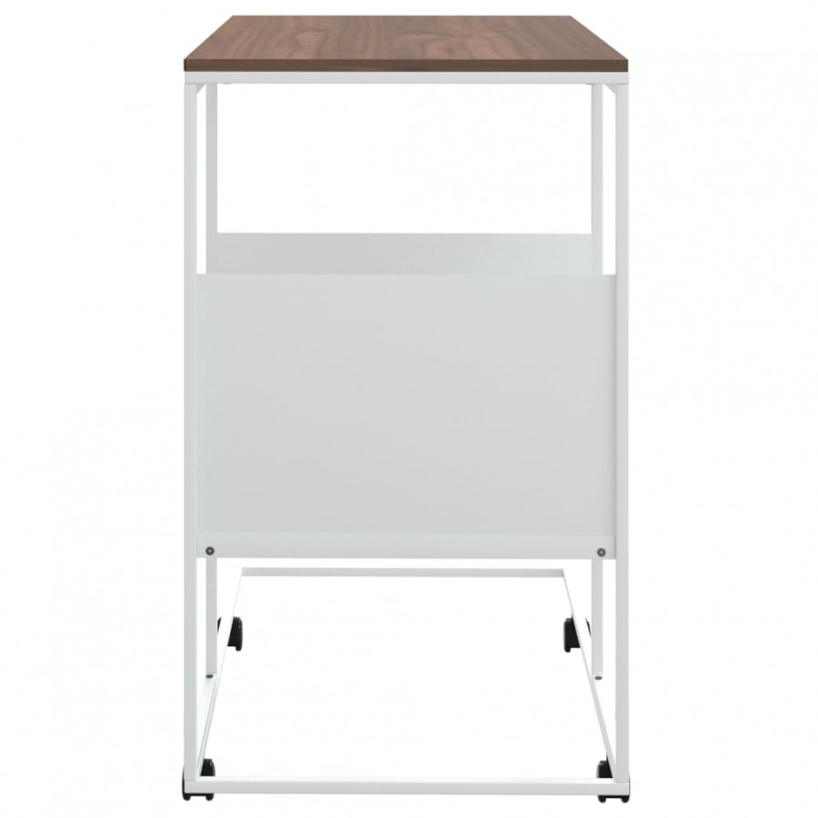 Table d'appoint et roues Blanc 55x36x63,5 cm 