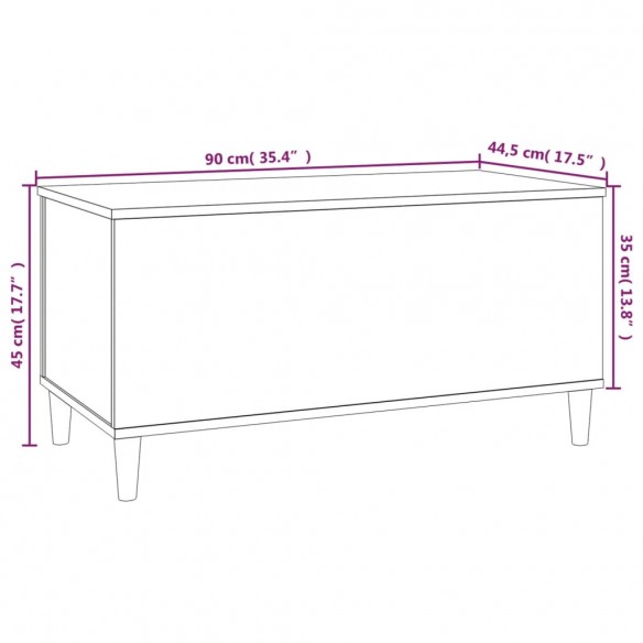 Table basse Noir 90x44,5x45 cm Bois d'ingénierie