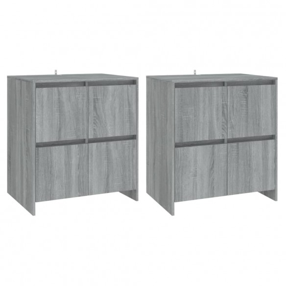 Buffets 2 pcs Sonoma gris 70x41x75 cm Aggloméré