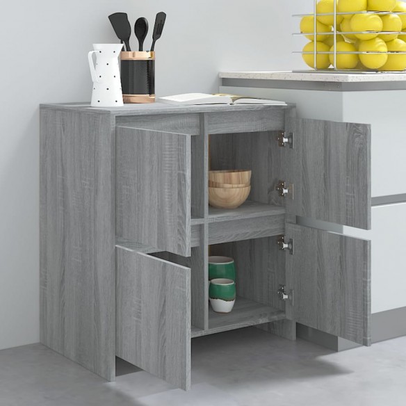 Buffets 2 pcs Sonoma gris 70x41x75 cm Aggloméré