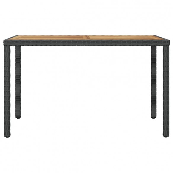 Table de jardin Noir et marron 123x60x74cm Bois d'acacia solide