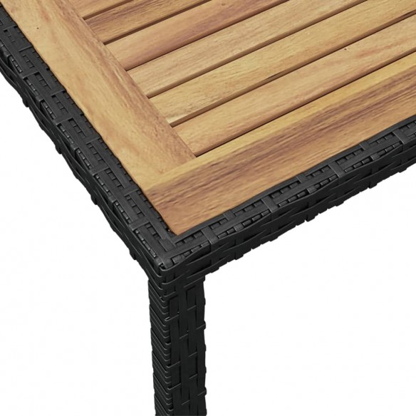 Table de jardin Noir et marron 123x60x74cm Bois d'acacia solide