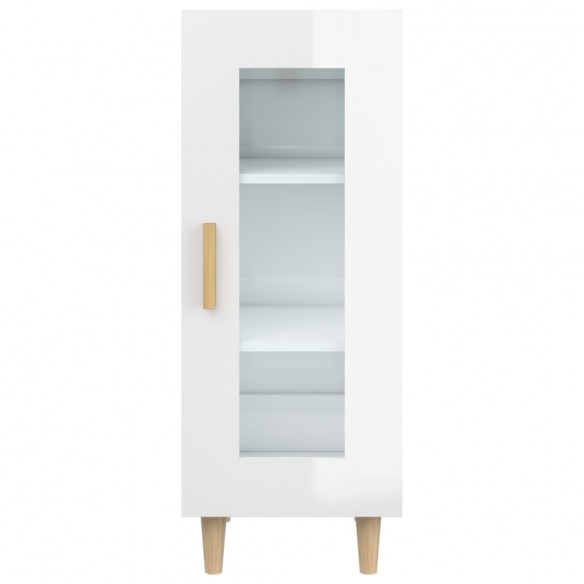 Buffet Blanc brillant 34,5x34x90 cm Bois d'ingénierie