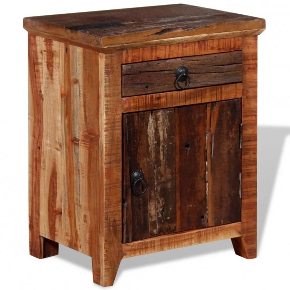 Table de chevet Bois d'acacia solide et bois de récupération