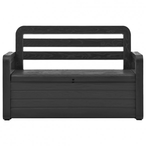 Banc de rangement de jardin 132,5 cm Plastique Anthracite