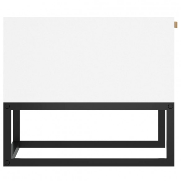 Table basse blanc 80x40x35 cm Bois d'ingénierie et fer