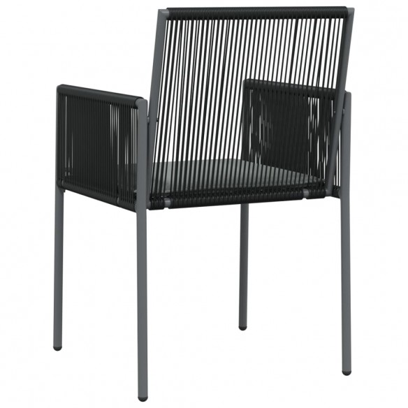 Chaises de jardin et coussins lot de 2 noir 54x60,5x83,5 cm