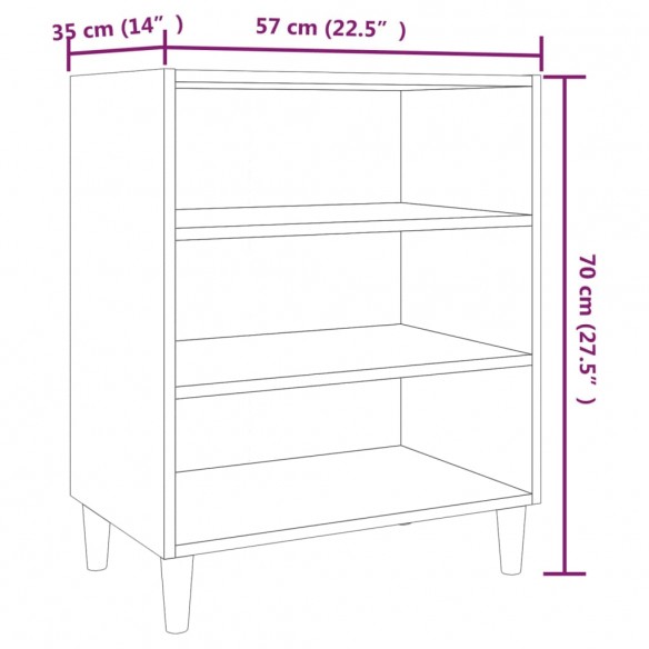 Buffet Chêne fumé 57x35x70 cm Aggloméré