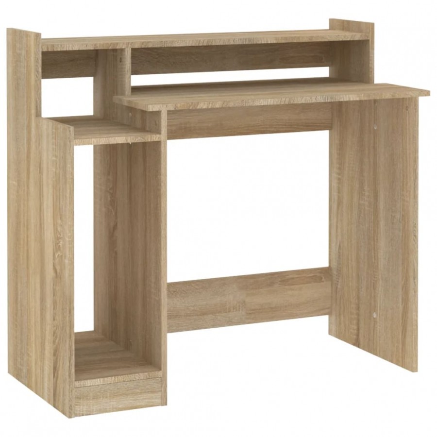 Bureau avec lumières LED Chêne 97x45x90 cm 