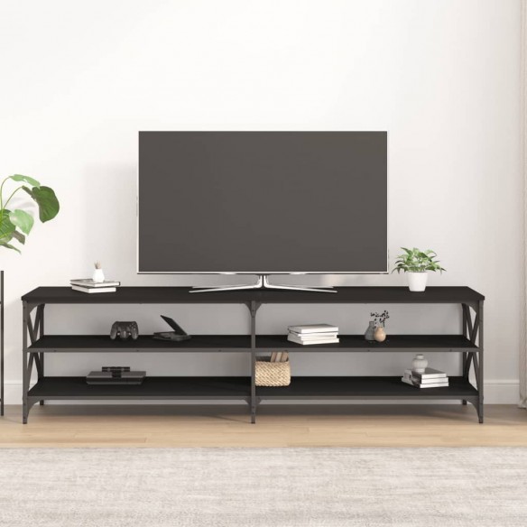 Meuble TV noir 180x40x50 cm bois d'ingénierie