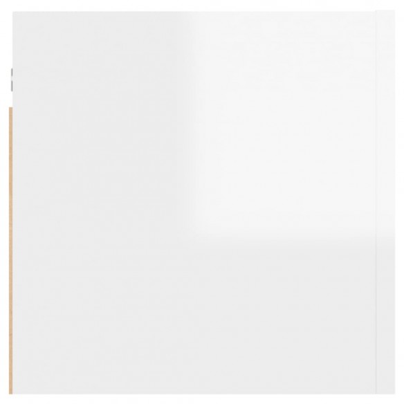 Table de chevet Blanc brillant 30,5x30x30 cm Aggloméré