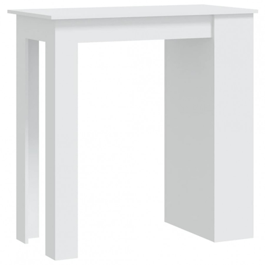Table de bar avec rangement Blanc 102x50x103,5 cm Aggloméré Table de bar avec rangement Blanc 102x50x103,5 cm Aggloméré