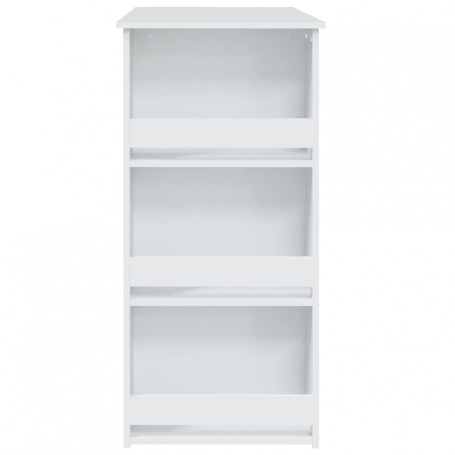 Table de bar avec rangement Blanc 102x50x103,5 cm Aggloméré Table de bar avec rangement Blanc 102x50x103,5 cm Aggloméré