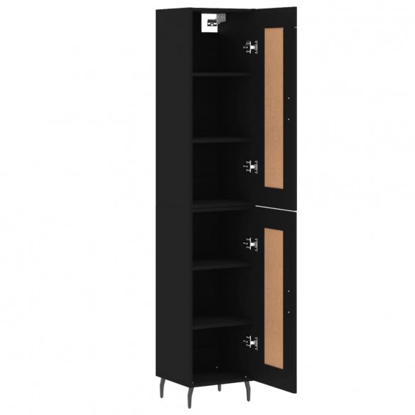 Buffet haut Noir 34,5x34x180 cm Bois d'ingénierie