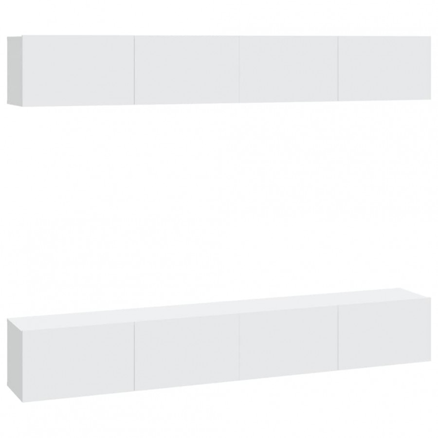 Meubles TV muraux 4 pcs Blanc 100x30x30 cm Meubles TV muraux 4 pcs Blanc 100x30x30 cm