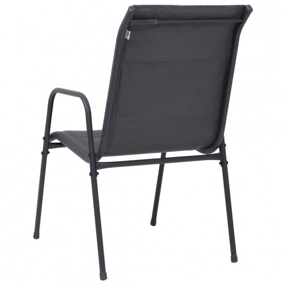 Chaises empilables de jardin 4pcs Acier et textilène Anthracite