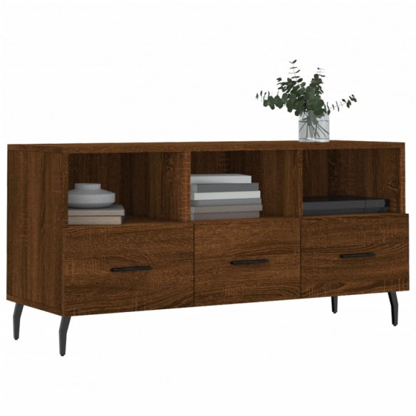 Meuble TV chêne marron 102x36x50 cm bois d'ingénierie