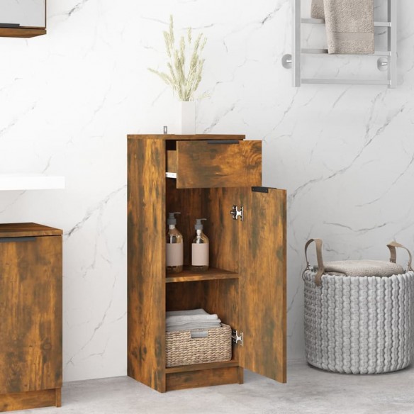 Armoire de bain Chêne fumé 32x34x90 cm Bois d'ingénierie