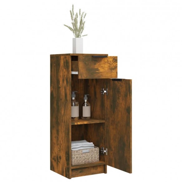 Armoire de bain Chêne fumé 32x34x90 cm Bois d'ingénierie