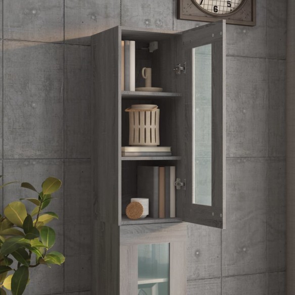 Armoire murale suspendue Sonoma gris 34,5x34x90 cm