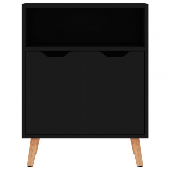 Buffet noir 60x30x72 cm bois d'ingénierie