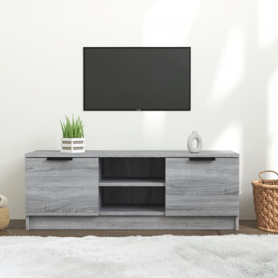 Meuble TV Sonoma gris 102x35x36,5 cm Bois d'ingénierie