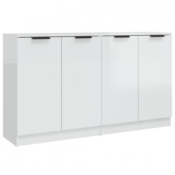 Buffets 2 pcs Blanc Brillant 60x30x70 cm Bois d'ingénierie