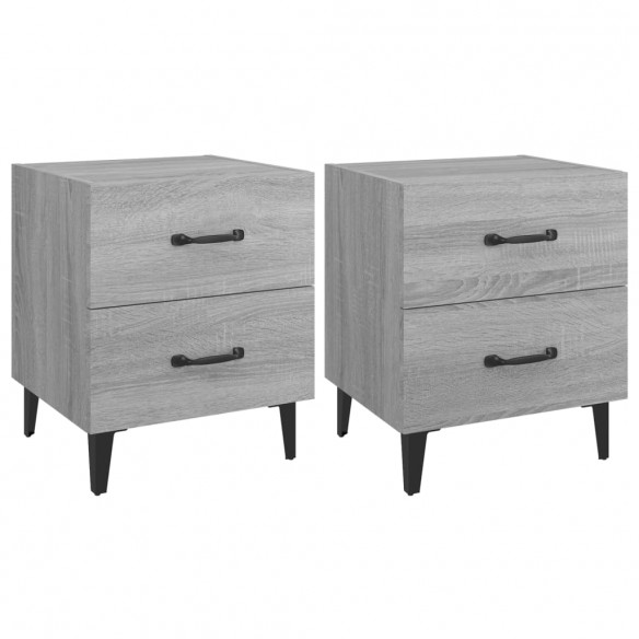 Tables de chevet 2 pcs Sonoma gris 40x35x47,5 cm