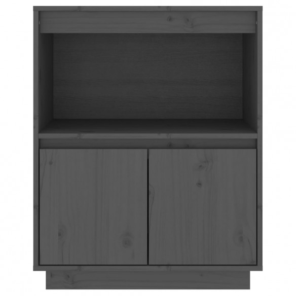 Buffet Gris 60x34x75 cm Bois massif de pin