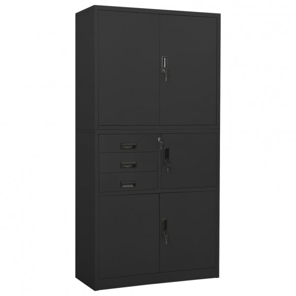 Armoire de bureau Anthracite 90x40x180 cm Acier