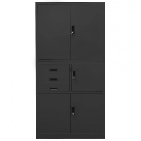 Armoire de bureau Anthracite 90x40x180 cm Acier