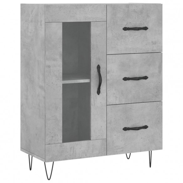 Buffet haut Gris béton 69,5x34x180 cm Bois d'ingénierie