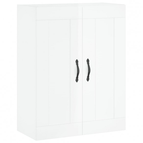 Armoire murale blanc brillant 69,5x34x90 cm bois d'ingénierie