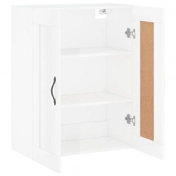 Armoire murale blanc brillant 69,5x34x90 cm bois d'ingénierie