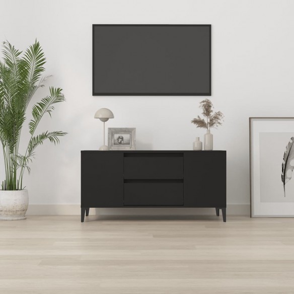 Meuble TV Noir 102x44,5x50 cm Bois d'ingénierie