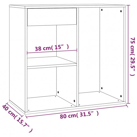 Armoire cosmétique Chêne fumé 80x40x75 cm Bois d'ingénierie