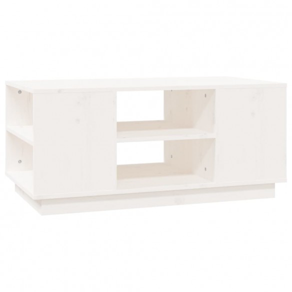 Table basse Blanc 90x49x40,5 cm Bois massif de pin