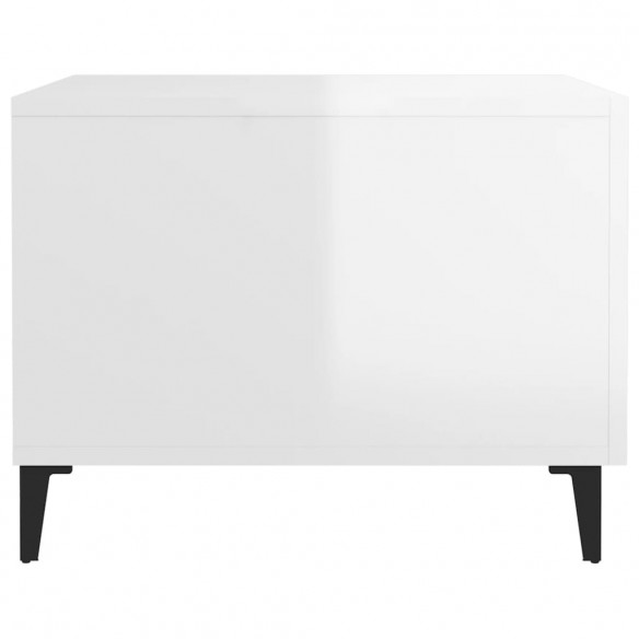 Table basse avec pieds en métal Blanc brillant 50x50x40 cm