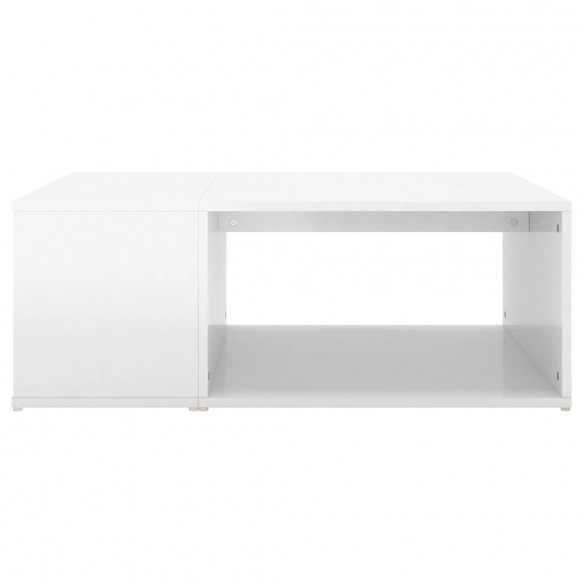 Table basse Blanc brillant 90x67x33 cm Aggloméré