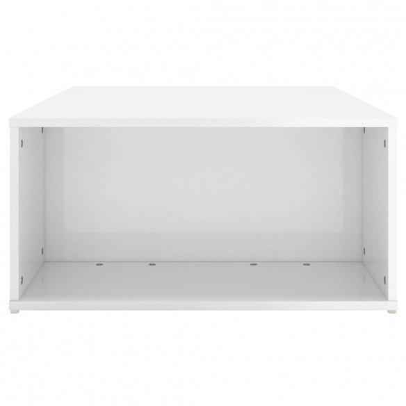 Table basse Blanc brillant 90x67x33 cm Aggloméré