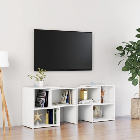 Meuble TV Blanc 104x30x52 cm Aggloméré